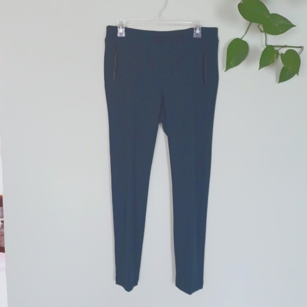 SOHO Apparel Slacks/casual Dress Pants sz Medium - Deep Emerald Green w Pleather